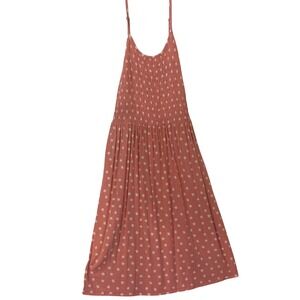 Girls XL Coral Pink White Floral Dress Sleeveless‎ Casual Summer Sundress